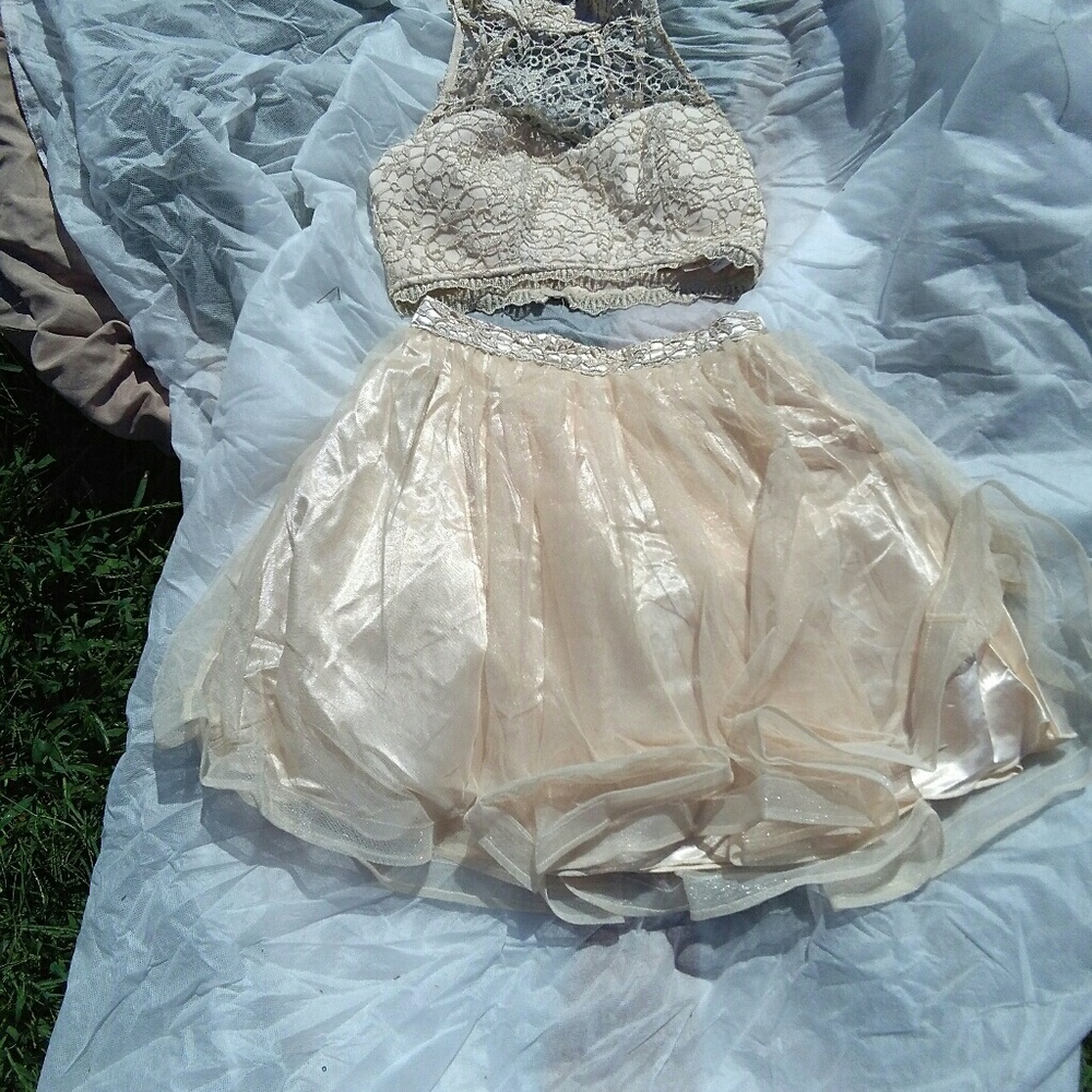 Tan homecoming dress size 1